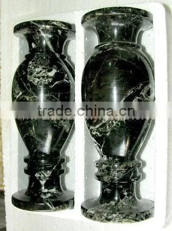 NATURAL BLACK ZEBRA MARBLE FLOWER VASES photo-4