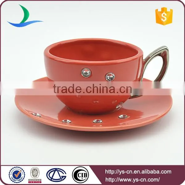 Home and Hotel Decorative Red Porcelain Coffee Tea Set photo-4