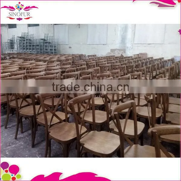 Popular Old Wedding Wooden Cross Back Chair photo-3