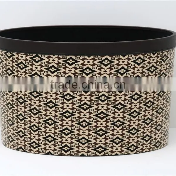 Plastic Leather Medium Semi Round Trash Can Wastebin 9L photo-2