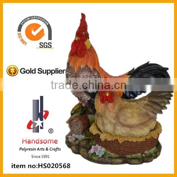 21 Inch Garden Decoration Lifelike Resin Standing Animal Sculpture Rooster photo-5