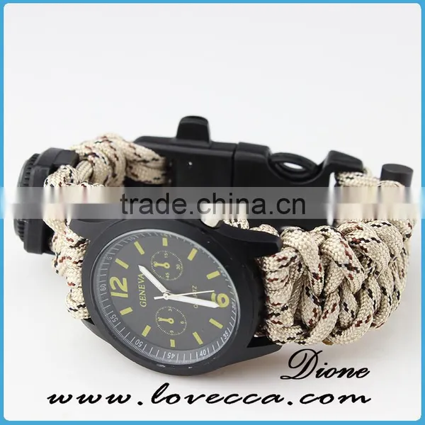 Custom Logo Luxury Survival Fishing Tool Kit 550 Paracord Watch for Men photo-5