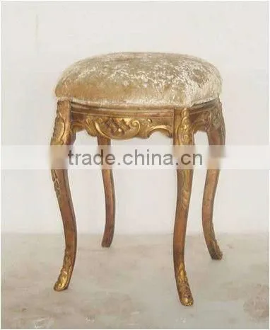 Antique European Style Gold Leaf Stool photo-4