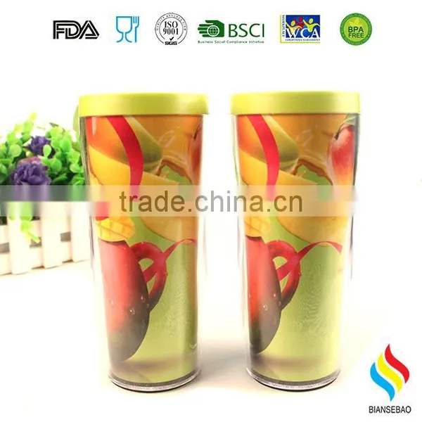 Clear Insulated Plastic Tumbler With Paper Inserts photo-4