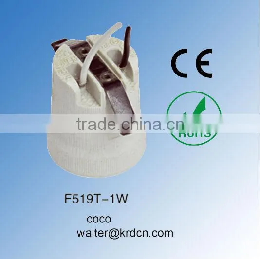 Porcelain/ceramic Cabinet Screw Lamp Holder Cap E27 With Ceiling Rose and Wire photo-2