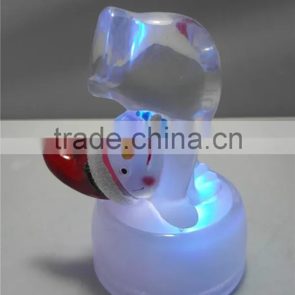 Flashing LED Color Changing Small Acrylic Snowman photo-4