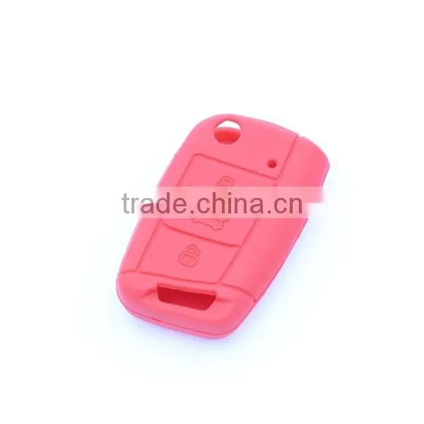 Cheap Price Single Color Silicone Car Key Covers, Silicone Car Key Holer for Volkswagen Golf7 photo-4