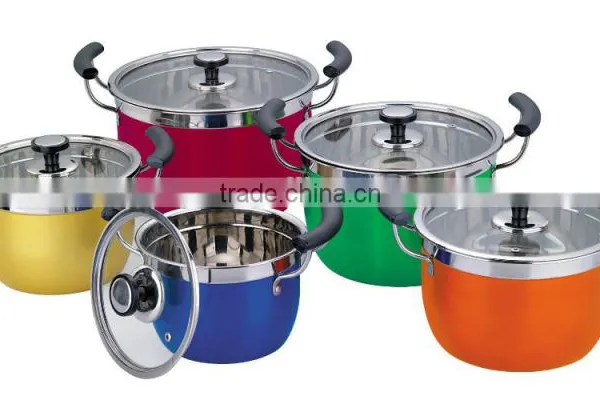 24cm Stainless Steel Colorful High Multi Storage Pot photo-4