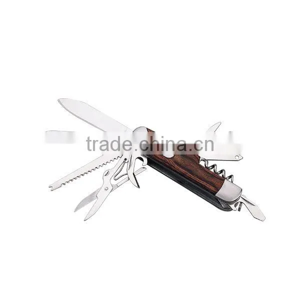 A21-5011WB Stainless Steel Multi-functional Wooden Pocket Knives photo-2