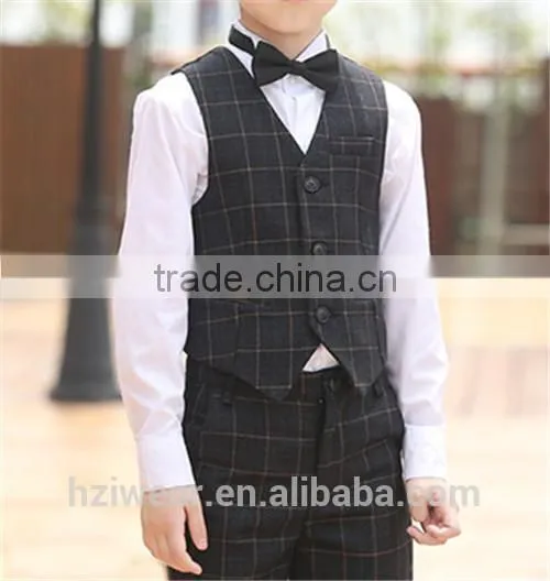 BOY'S TR CHECKED SUITS- JACKET&PANTS&VEST photo-2