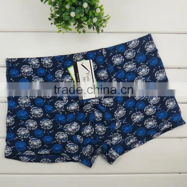 Colorful Geometry Bamboo Fiber Men Pantise Boyshort Wholesale Stock Men Boxer Briefs photo-3
