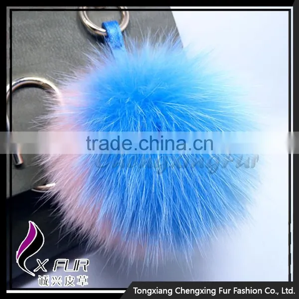 CX-R-55 Real Fox Fur Custom Keychain Fur Ball Pompom Girls Bag Charm photo-2
