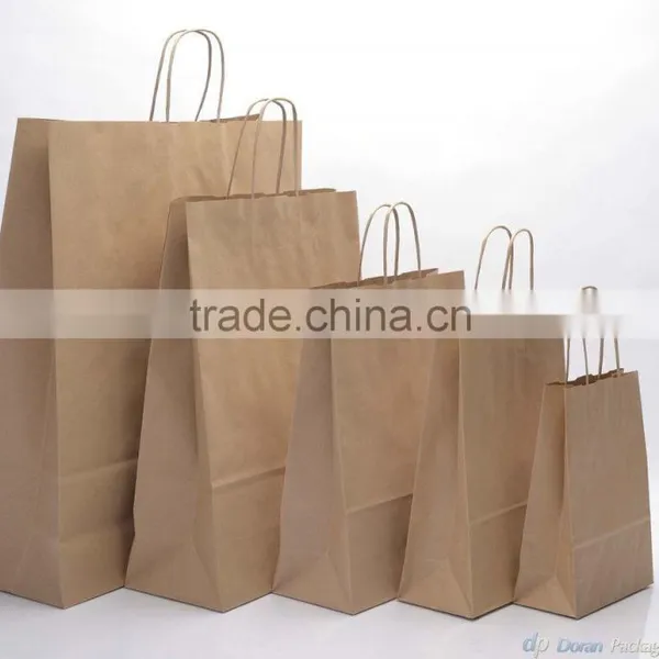 BROWN PAPER BAG WITH HANDLES / NAME AND LOGO PRINTED photo-4