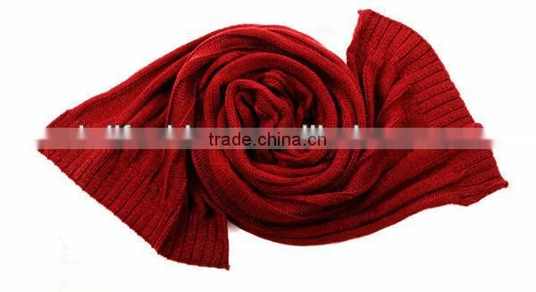 Chinese Red High Quality Fashion Winter Knitted Long Scarf