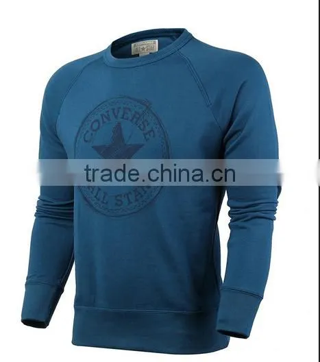 New High Quality Men's Blue Regular Slim Fit Jumper Sweatshirt Made IN China