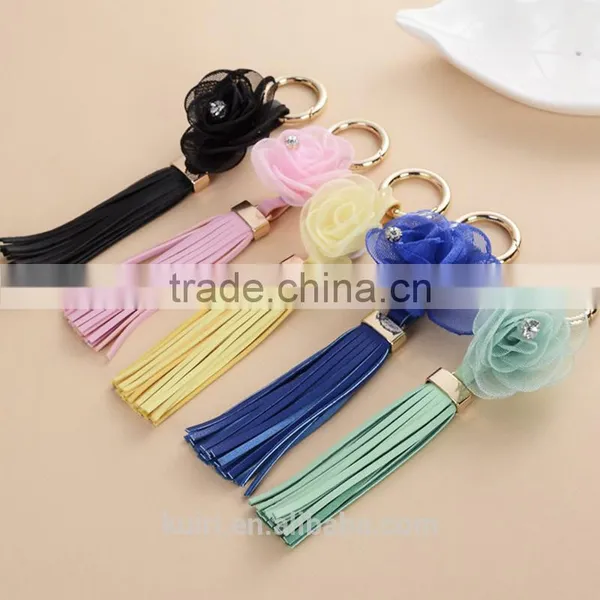 New Design Handmade DIY pu Rose Leather Tassel Bag Charms/iphone 7 Phone Cover Bag Pendant Pu-23 photo-4