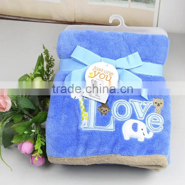 High Quality 100% Polyester Coral Fleece Knitted Baby Blanket photo-2