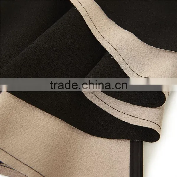 2017 OEM Spring Retro Crepe Black Bonded High Waisted Midi Skirt photo-5