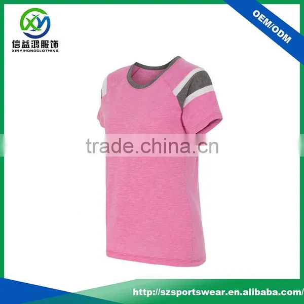 Fashion Design Contrast Color Raglan Sleeve Women's Polyester T-shirt photo-2