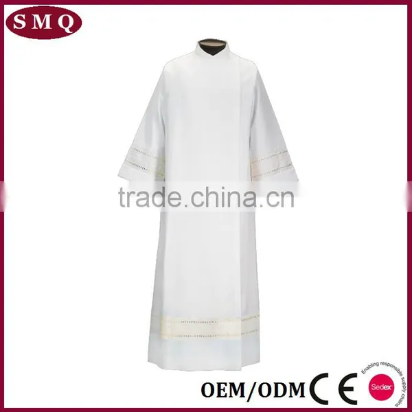 Wholesale Custom Size and Lace Pattern Robe White Long Alb photo-2