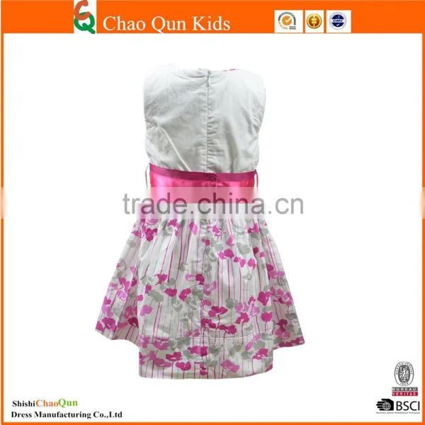 Latest Girl Flower Printing Bow Kids Dress photo-2