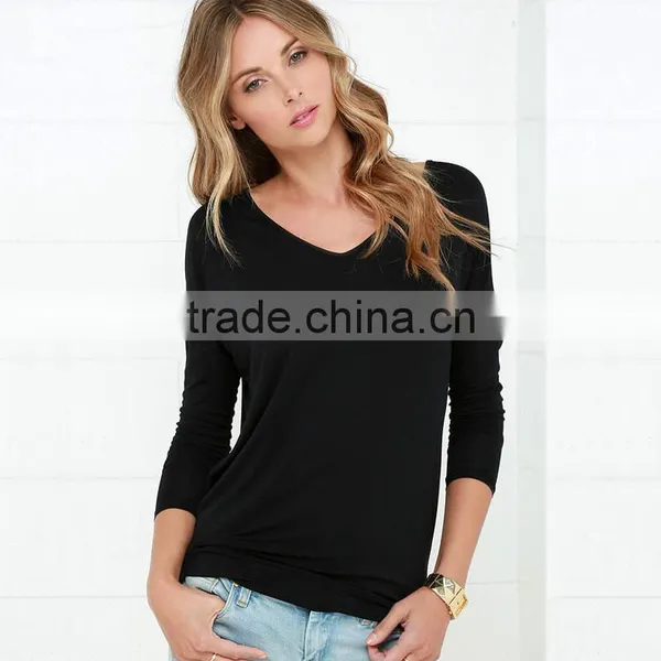 Ms 2015 Europe and the United States Sports Leisure Long-sleeved T-shirt V-neck Backless Sexy, Render Unlined Upper Garment photo-2
