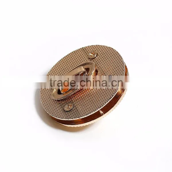 Zinc Based Alloy Purse Twist Turn Lock Gold Plated 42mm(1 5/8") Dia, 1 Set photo-2