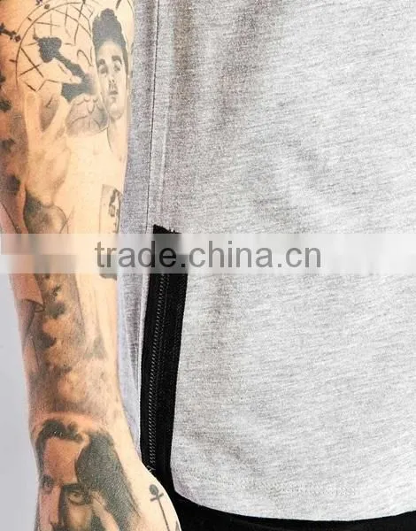 Wholesale Side Zipper Soft Fabric T-Shirt photo-3