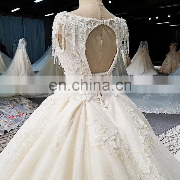 LS00380 Cap Sleeves Plus Size Elegant High Quality Lace Quinceanera Ball Gown Wedding Dress photo-4