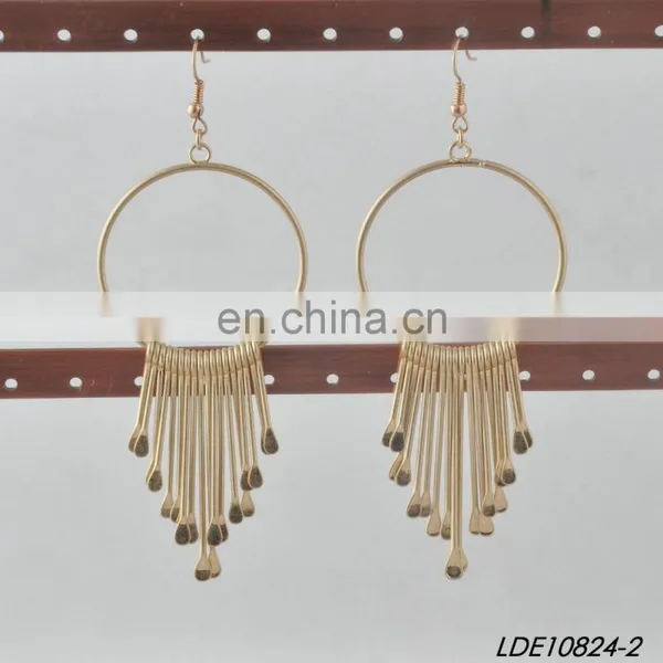 Lady Fashion Earring Fringe Gold Earrings Statement Earring photo-4