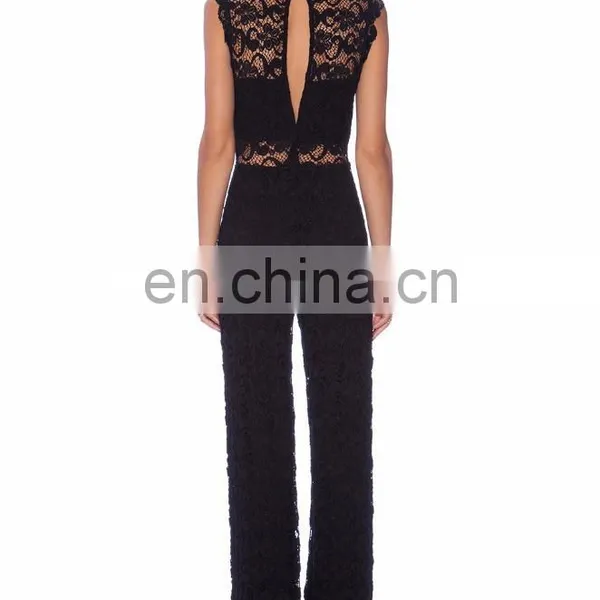 Black Sleeveless Sexy Lace Jumpsuits photo-4