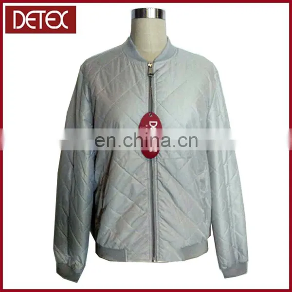 Wholesale Clothing Quilting Women Grey Bomber Jacket photo-6