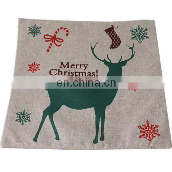 Custom Christmas Home Decorative Pillow Cover Fashion Cute Christmas New Design Cotton Linen Cushion Cover photo-2