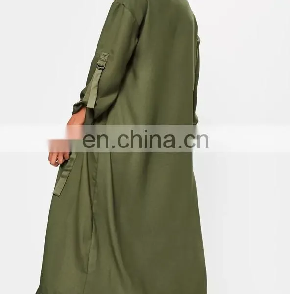 Hotsales Nice Army Green Fashion Pant Design Coat for Ladies Long Style Coats Parka photo-4