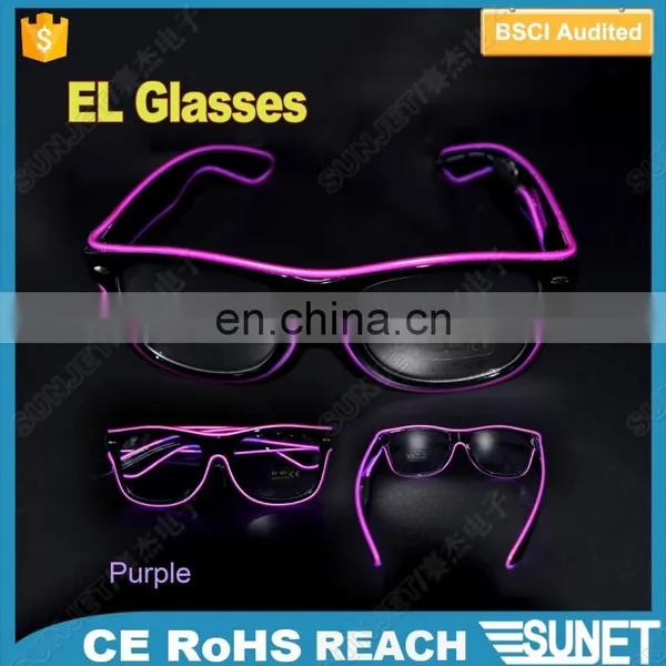Hot Sale Multicolor Bright LED Glasses Festival LED Glow EL Glasses photo-2
