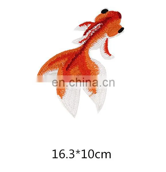 2017 New Style Exquisite Single Goldfish Embroidery Cloth Stickers Beige Fashion Personalized Patch in Stock photo-4