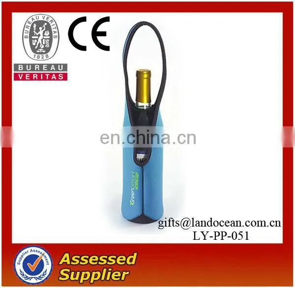 Blue Neoprene Wine Cover With Handle