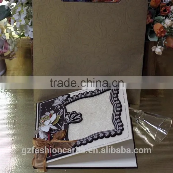 Kraft Paper Handbag Luxury Wooden Wedding Card Invitation photo-2