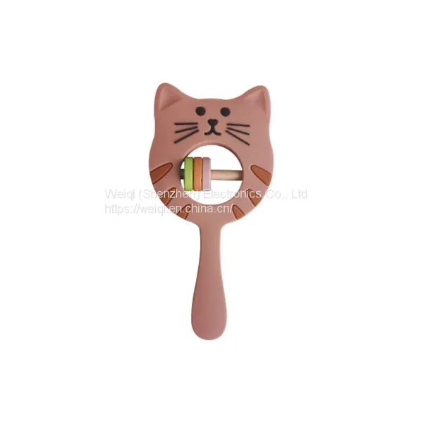 Silicone Teether Cat Rattle Hanging Toy photo-2