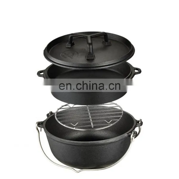 Spot Cast Iron Stew Japanese Soup Outdoor Picnic Boiled Water Hanging Stew Roast Chicken Pig Iron Dutch Hot Pot photo-4