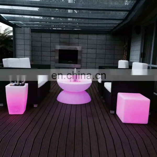 Luminous Square Stand High Led Cocktail Table Led Chairs and Bar Tables Furniture Plastic Kitchen Counter Height Bar Tables Led photo-3