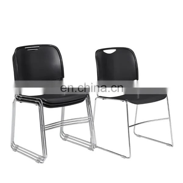 Black Ultra-Compact Plastic Stack Chair (4-Pack) Office Chair photo-4