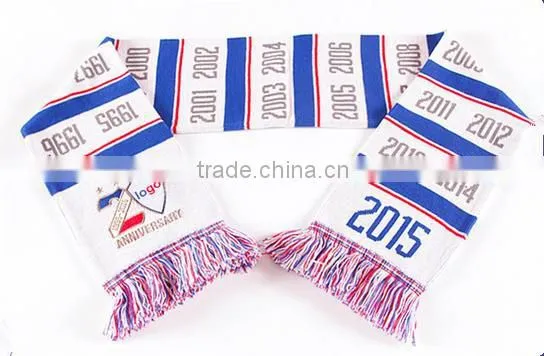 High Quality Custom Design Wholesale Acrylic Jacquard Knitted Soccer Football Fan Scarf photo-2