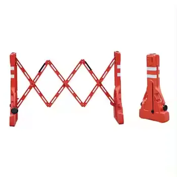 High Visibility Temporary Traffic Control Plastic Red Expandable Safety Barricade Portable Crowd Control Plastic Expandable Barrier Folding Traffic Barrier photo-2