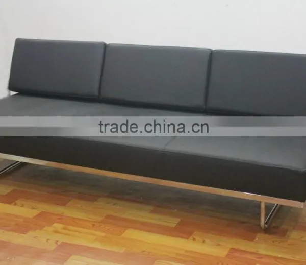 Replica French Famous Design Stainless Steel Relaxing Chinese Genuine Leather Le Corbusier LC5 Three Seater Sofa,LC5 Daybed photo-2