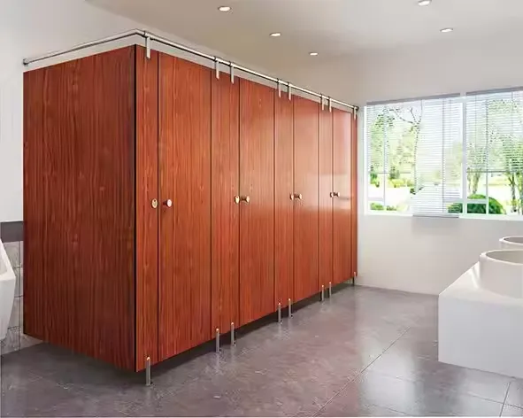 Customized Compact Laminate Anti Fire Waterproof HPL Toilet Cubicle Partition photo-5