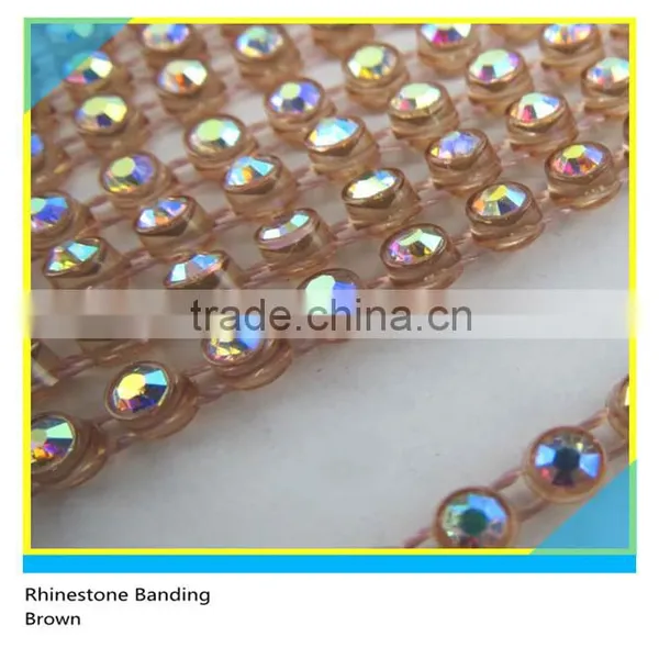 Plastic Crystal Trimming Sew on Ss16 4mm Crystal Black Banding 1x130 Pcs 10 Yards photo-4