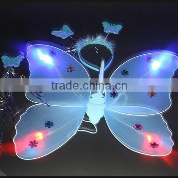 Wholesale Cheap Double Layer 4lights Fairy Butterfly Wings Halloween Costume Butterfly Wings photo-6