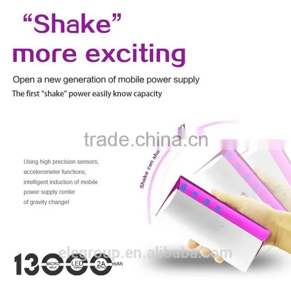 Ultra-large Capacity 13000mHA Shake Power Mobile Power Supply 1 Year Warranty photo-2