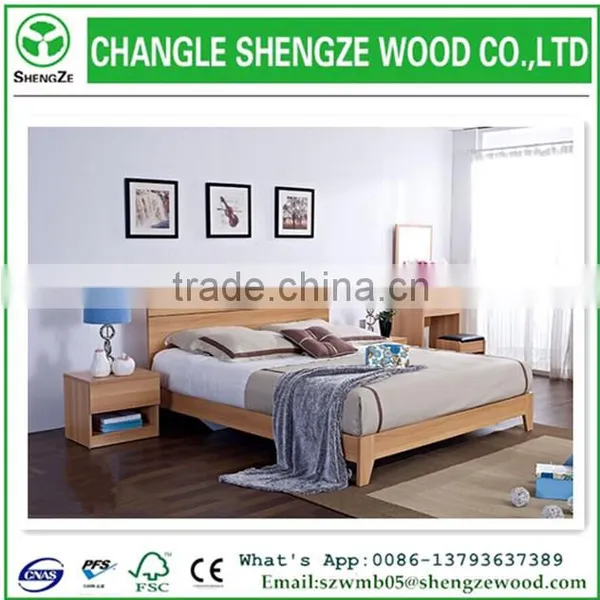 Latest Factory Directly Sale Plywood Double Bed Designs